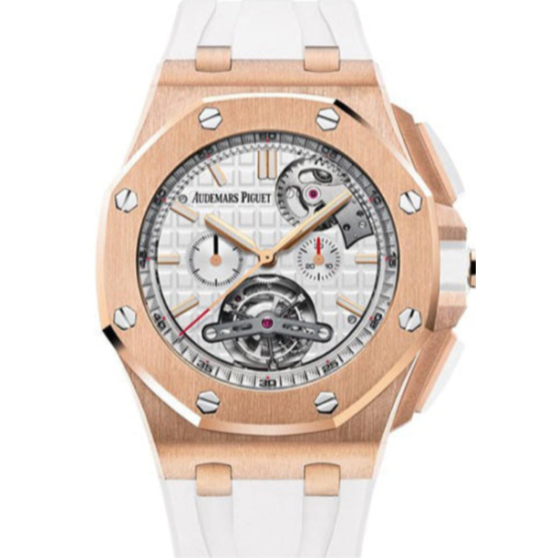 Audemars Piguet Royal Oak Offshore 44mm Silver Dial Rose Gold Strap 26540OR.OO.A010CA.01 - WATCHXNYC