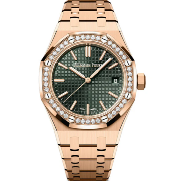 Audemars Piguet Grande Tapisserie Royal Oak 37mm Khaki Green Dial Rose Gold 15551OR.ZZ.1356OR.03 - WATCHXNYC