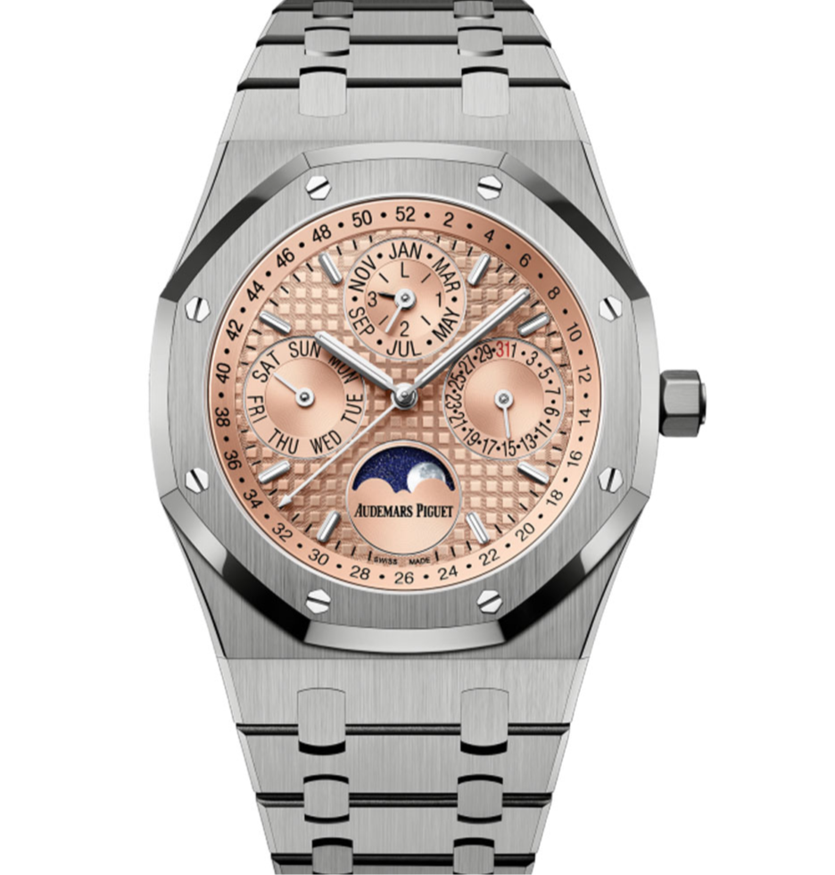 Audemars Piguet Royal Oak Perpetual Calendar 41mm Salmon Dial Titanium Bracelet 26615TI.OO.1220TI.01 - WATCHXNYC