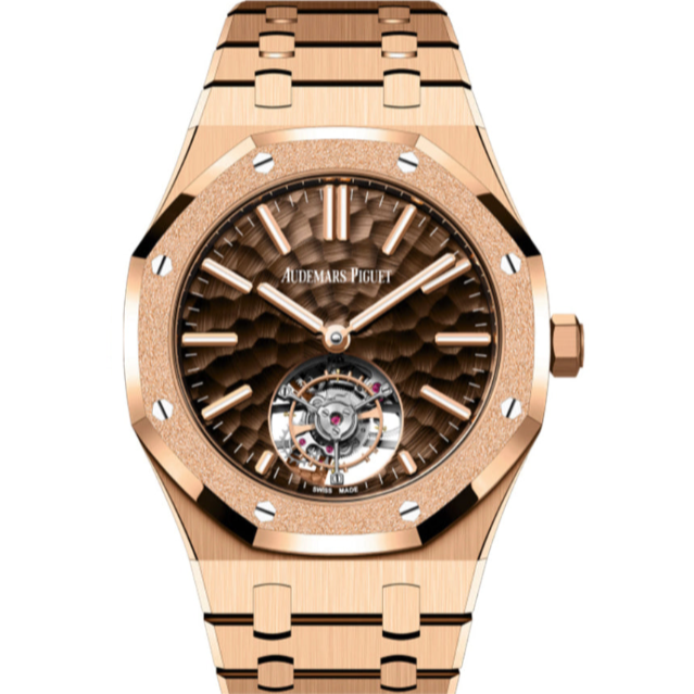 Audemars Piguet Royal Oak 41mm Brown Dimpled Dial Rose Gold Bracelet 26730OR.GG.1320OR.01 - WATCHXNYC