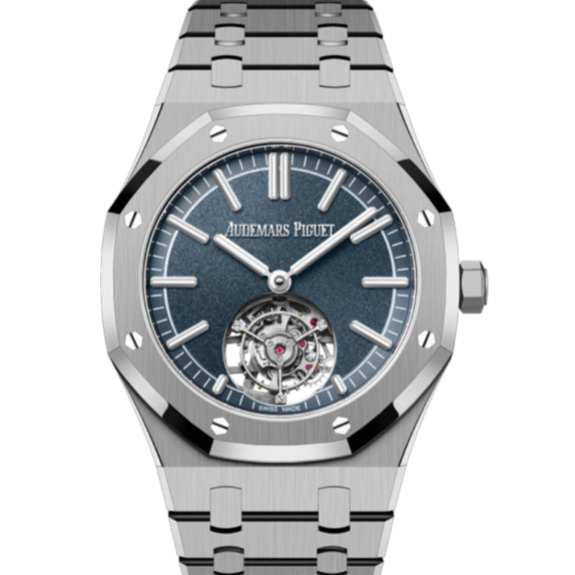 Audemars Piguet Royal Oak Flying Tourbillon 41mm Smoked Blue Dial Titanium Bracelet 26730TI.OO.1320TI.01 - WATCHXNYC