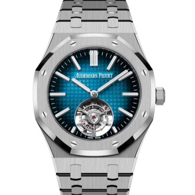 Audemars Piguet Royal Oak 41mm Smoked Blue-Green Dial Titanium Bracelet 26730TI.OO.1320TI.04 - WATCHXNYC