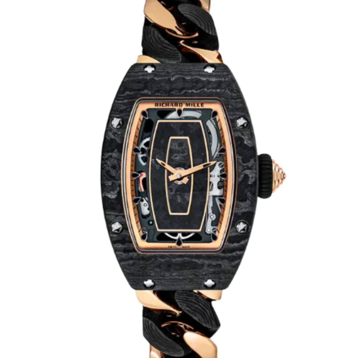 Richard Mille RM07-01 Automatic Winding Carbon TPT / Rose Gold Bracelet - WATCHXNYC