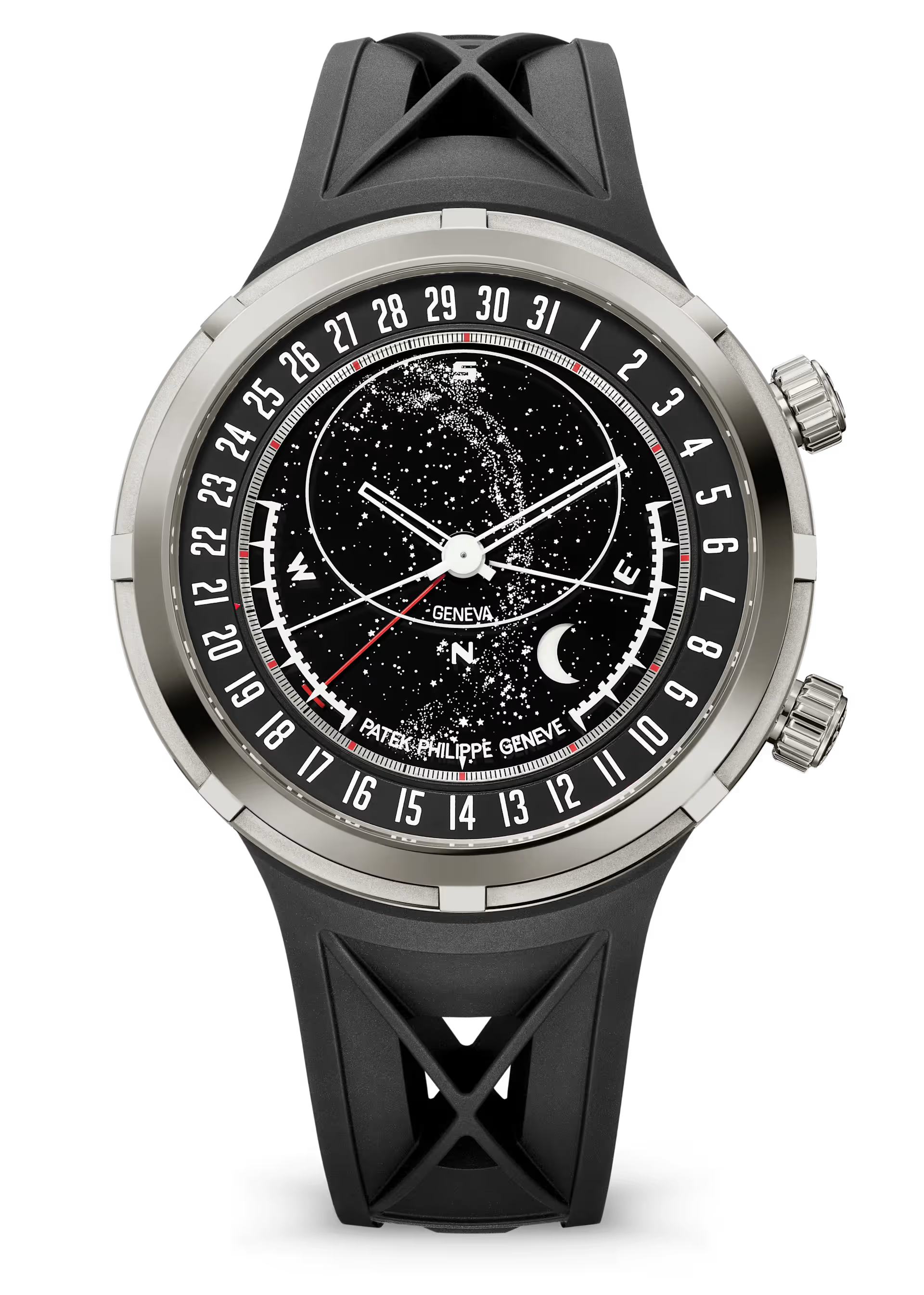 Patek Philippe Celestial Grand Complications Black Dial White Gold Rubber Strap 47mm 6105G-001 - WATCHXNYC