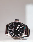 IWC Schaffhausen Big Pilot’s Watch Heritage 46.2  mm Black Dial Titanium Brown    Strap IW501004 - WATCHXNYC