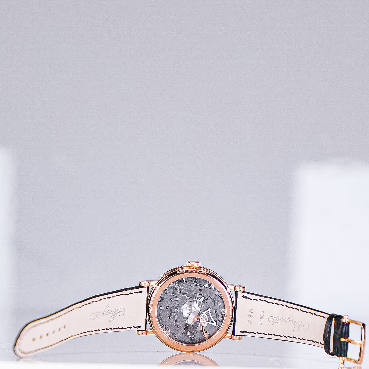 Breguet Tradition 40 mm Black Dial 18k Rose Gold Black Leather Strap 7057BR/G9/9W6 - WATCHXNYC