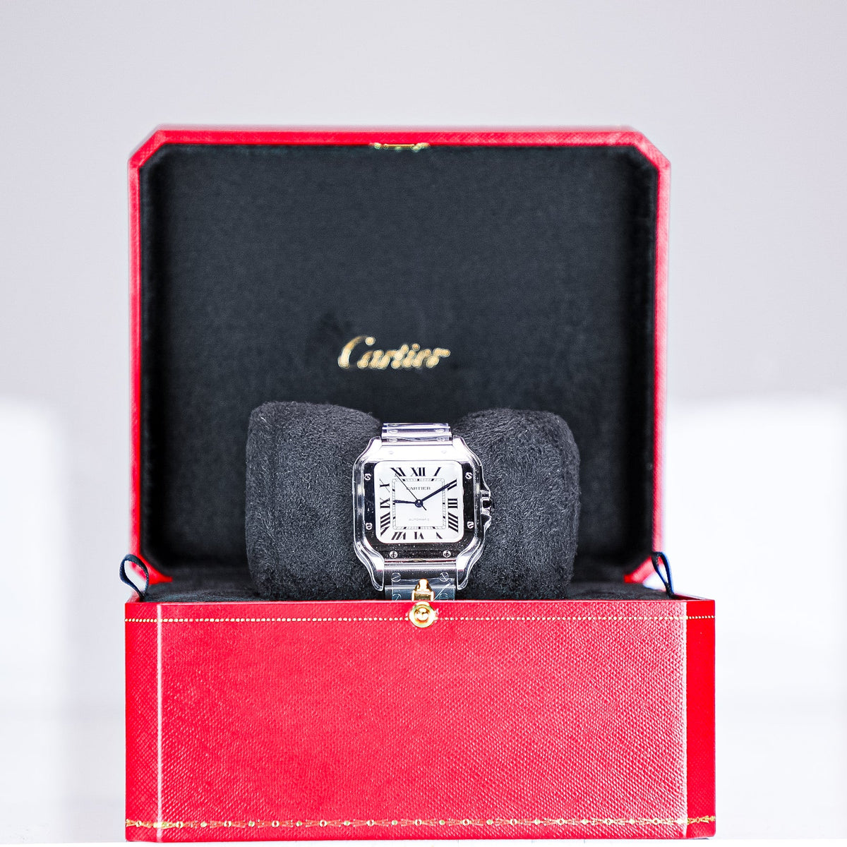Cartier Santos 41.9 mm x 35.1 mm Medium Steel Silver Dial Bracelet WSSA0029 - WATCHXNYC