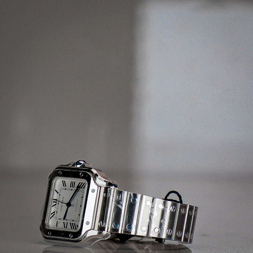 Cartier Santos 41.9 mm x 35.1 mm Medium Steel Silver Dial Bracelet WSSA0029 - WATCHXNYC
