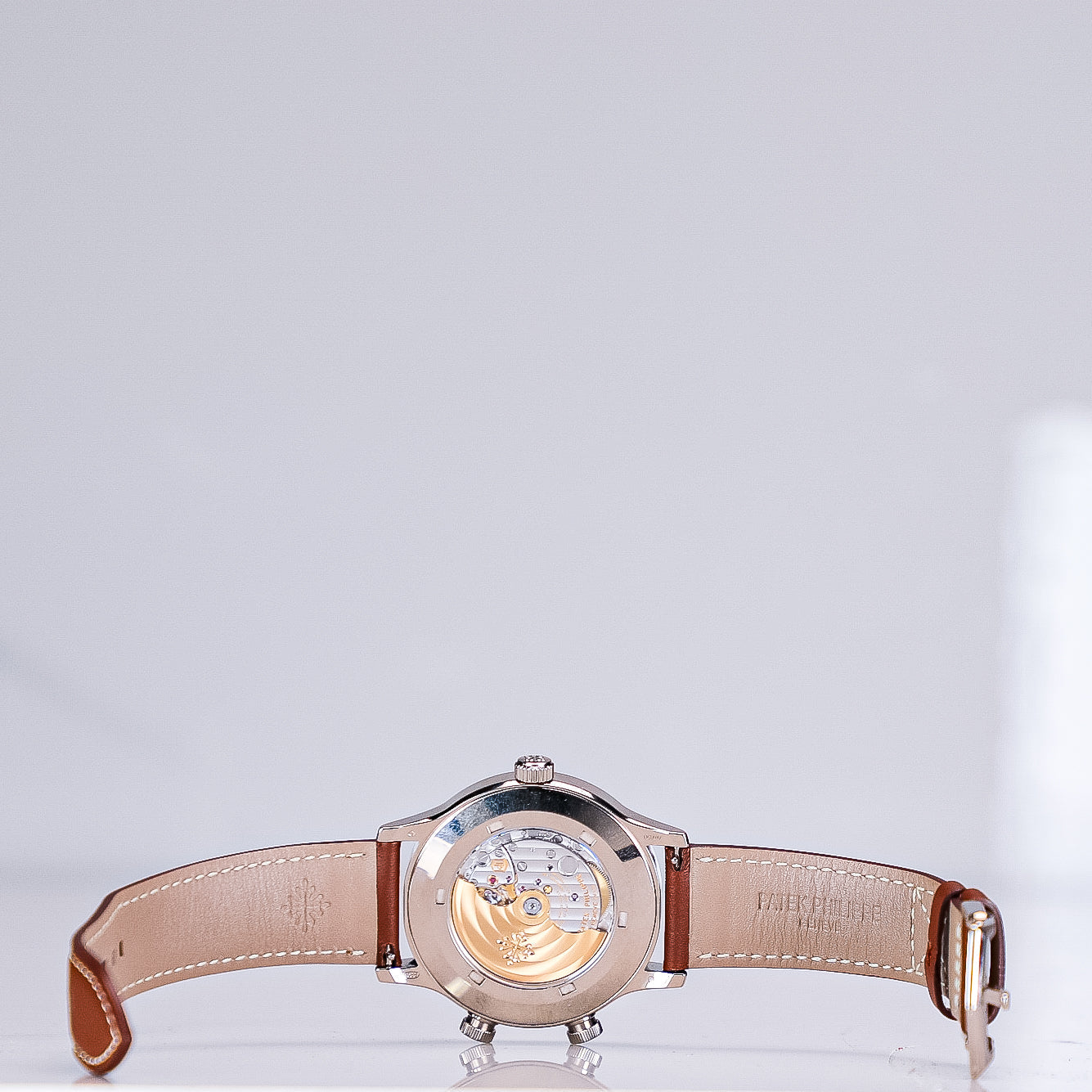 Patek Philippe Complications Calatrava Blue Varnished Dial White Gold Case Calf Leather Brown Strap 42mm 5524G-001 - WATCHXNYC