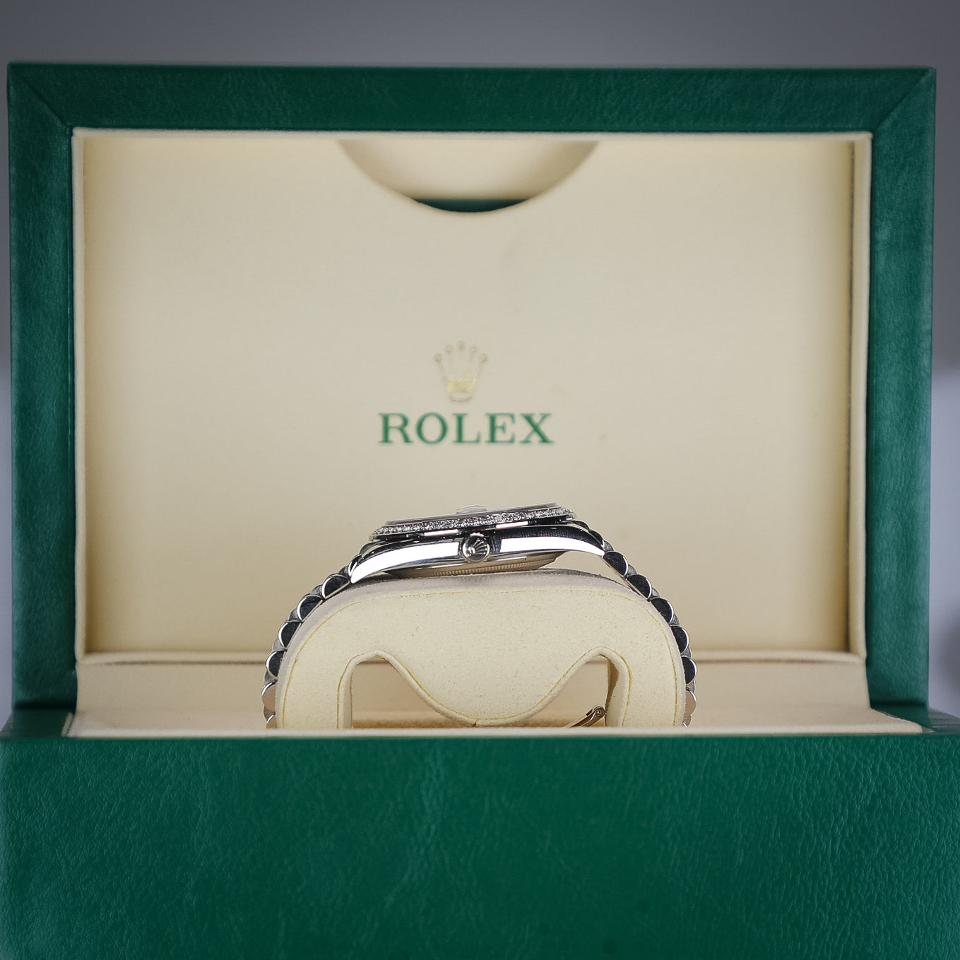 2021 Rolex DayDate Pave Diamond 228349RBr - WATCHXNYC