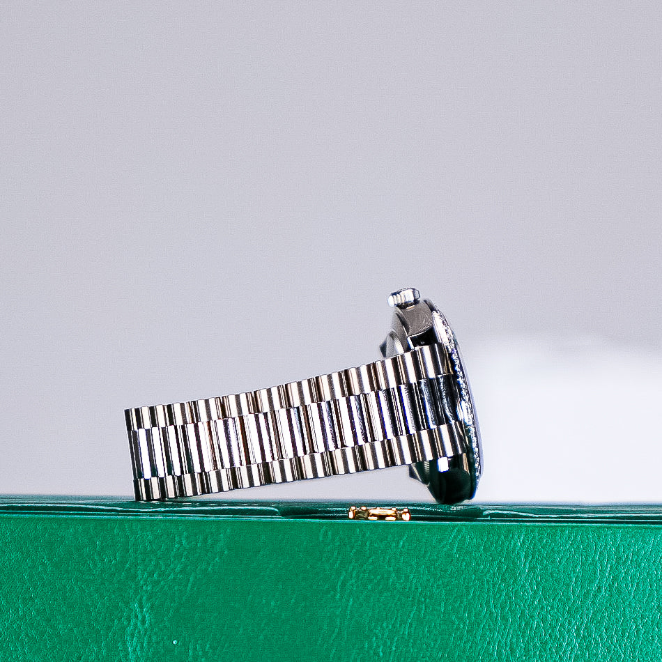 2021 Rolex DayDate Pave Diamond 228349RBr - WATCHXNYC