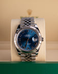 Rolex Datejust 41 41 mm Azzurro-Blue Dial Oystersteel and White Gold Jubilee Bracelet 126334-0026 - WATCHXNYC