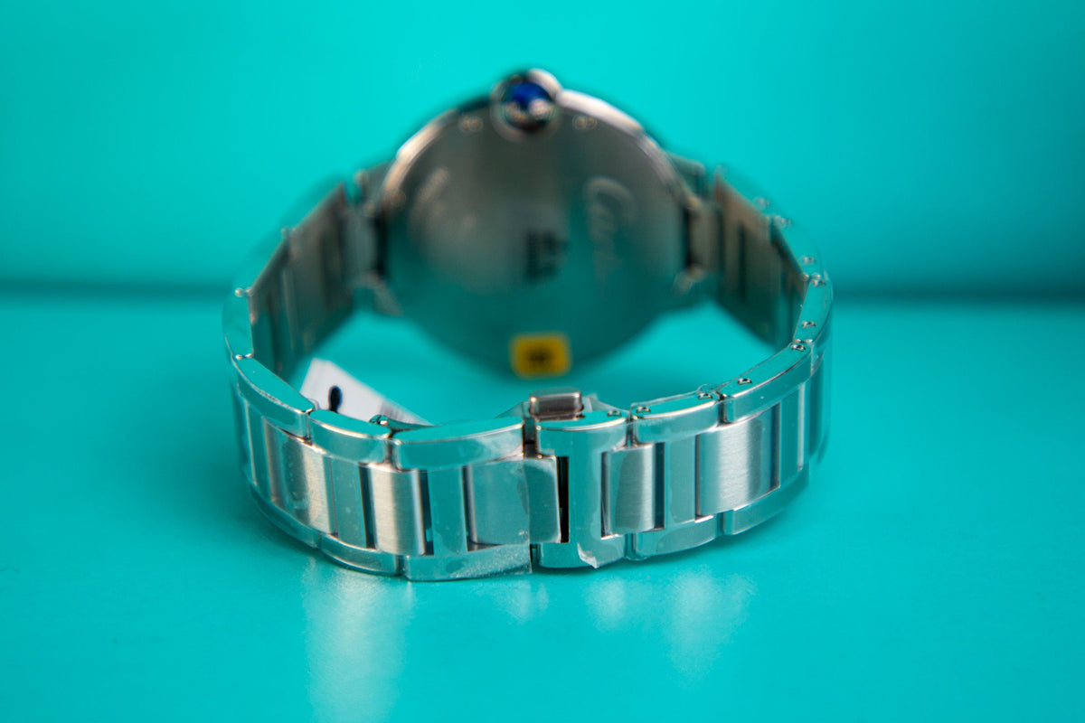 Cartier Ballon Bleu 40 mm Steel Blue Sunray Dial Steel Bracelet WSBB0061 - WATCHXNYC