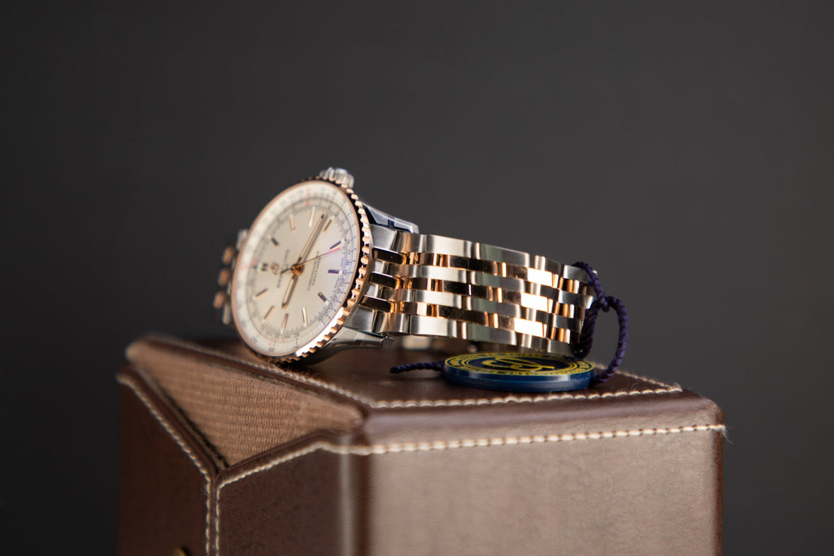 Breitling Navitimer Automatic 41mm White Dial Stainless Steel &amp; 18K Red Gold Bracelet U17329F41G1U1 - WATCHXNYC