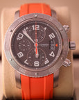 Hermes Clipper Diver Chronograph Grey Automatic Winding 42mm Orange Rubber Bracelet CP.2941 - WATCHXNYC