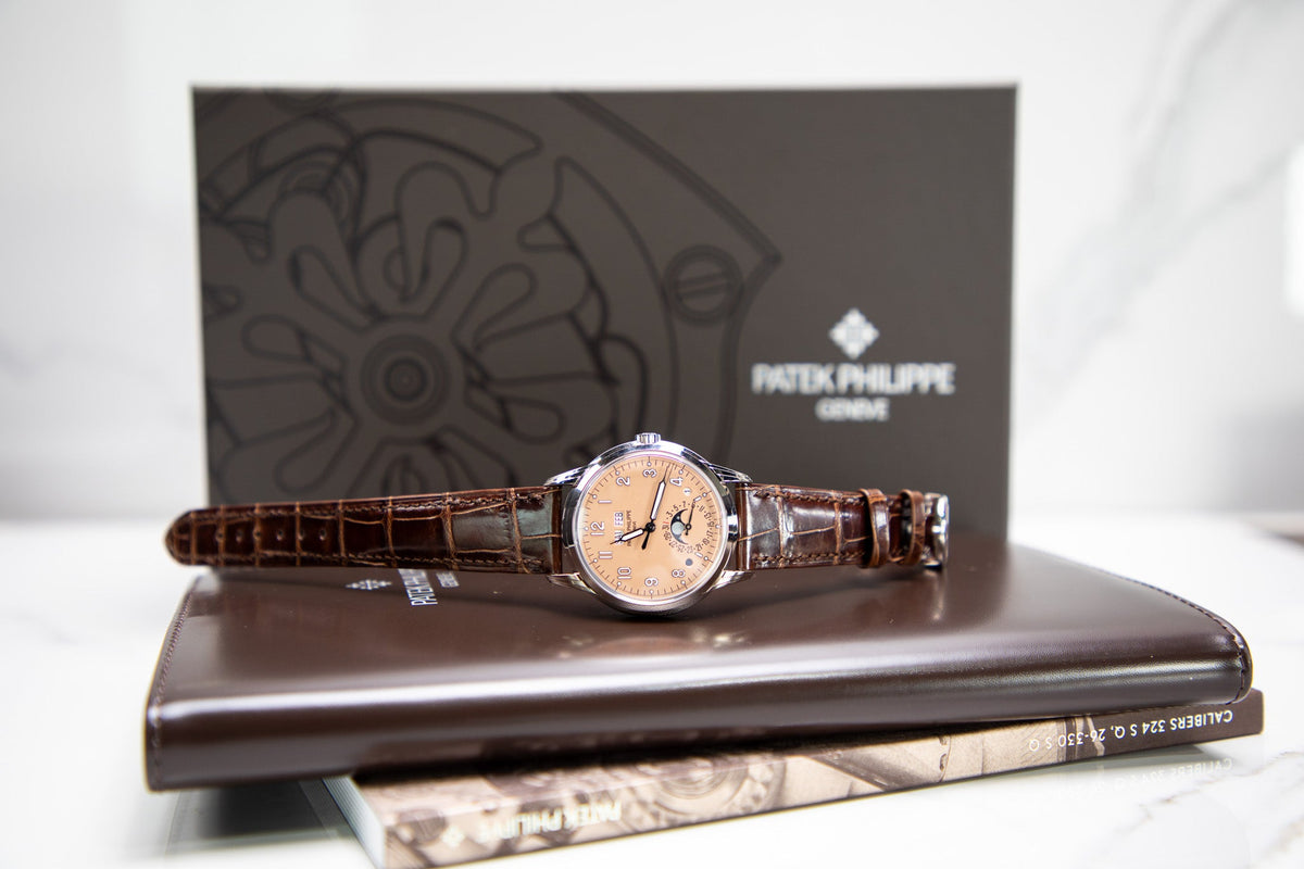 Patek Philippe Grand Complications 40 mm Salmon Dial White Gold   Leather Strap 5320G-011 - WATCHXNYC