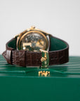 Rolex 1908 39 mm Intense White Dial 18 Kt Yellow Gold Matt Brown   Leather Strap m52508-0006 - WATCHXNYC