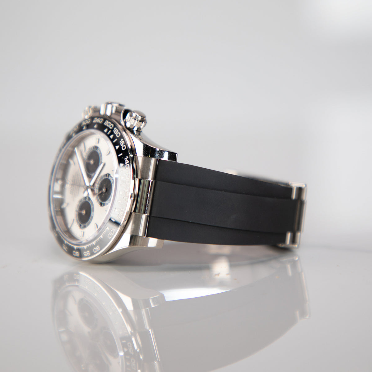 Rolex Cosmograph Daytona 40 mm Steel and Bright Black  Dial 18 kt White Gold Oysterflex Bracelet 126519ln-0006 - WATCHXNYC