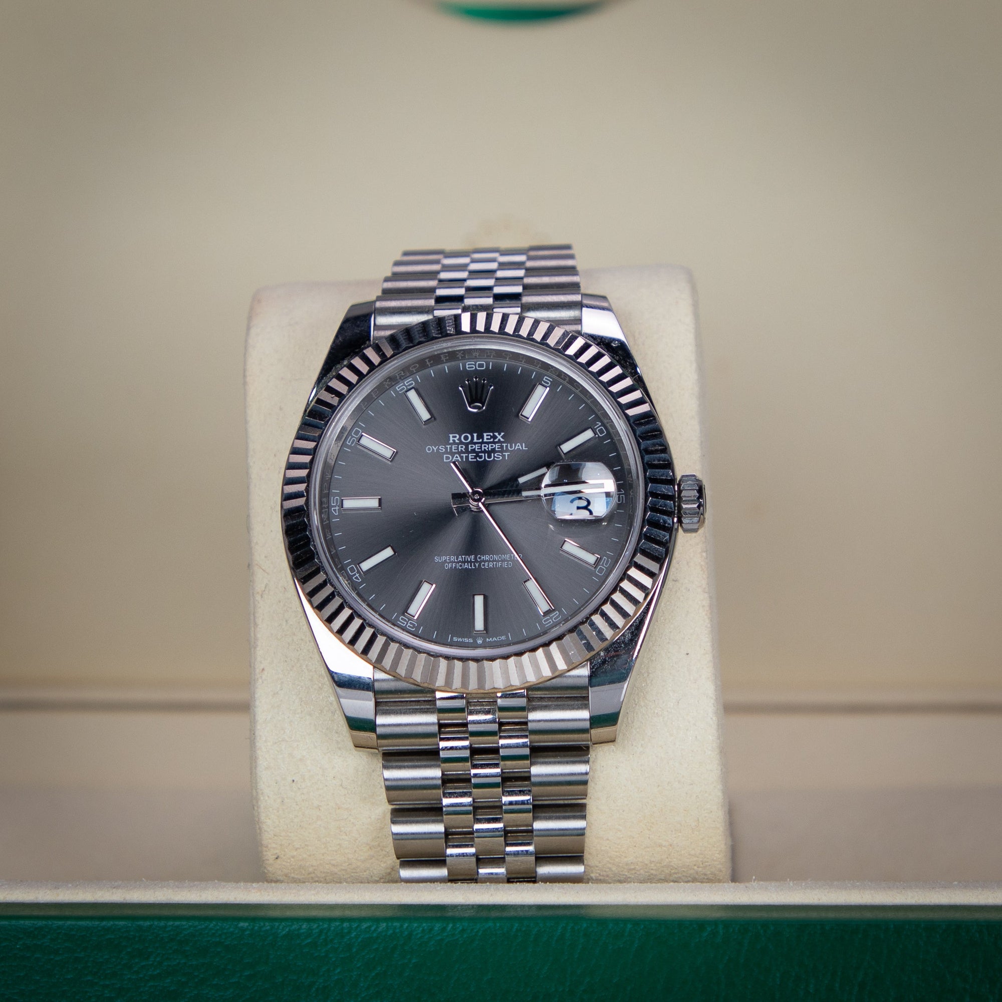 Rolex Datejust 41 41 mm Slate  Dial Oystersteel and White Gold Jubilee Bracelet 126334-0014 - WATCHXNYC