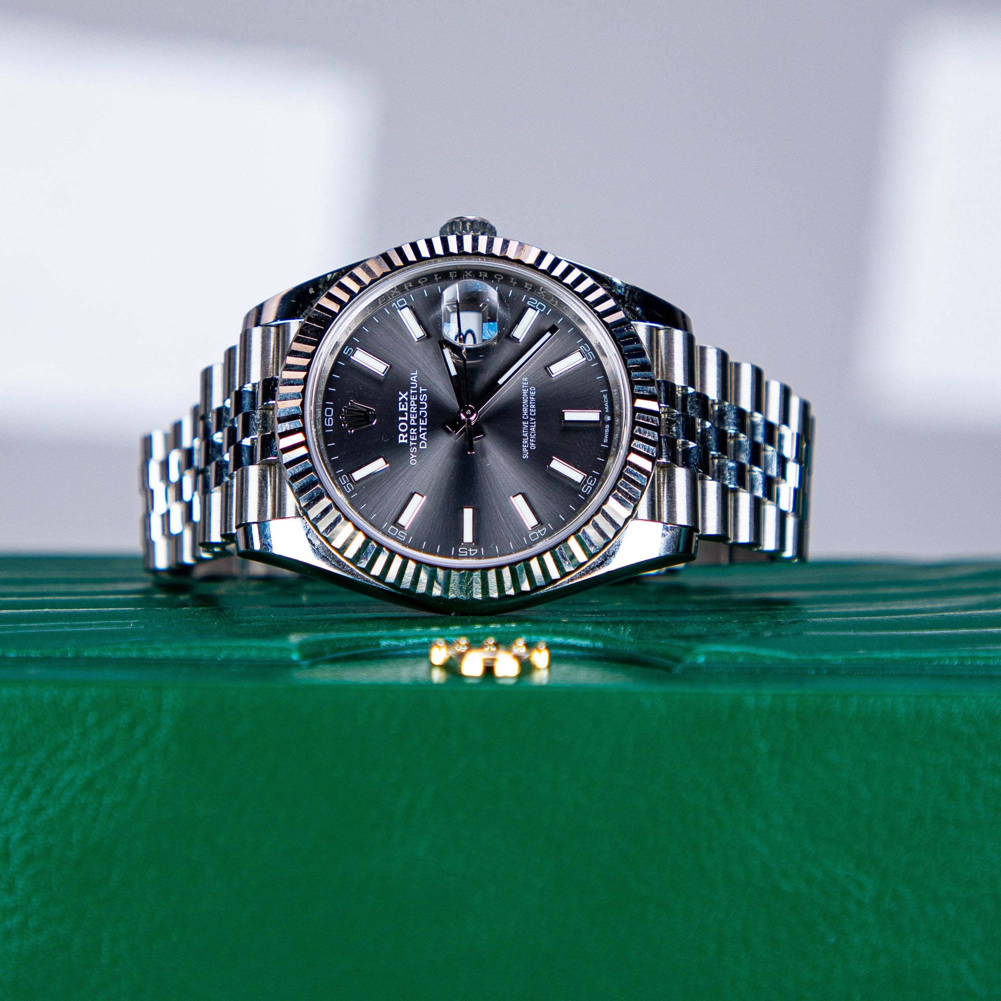 Rolex Datejust 41 41 mm Slate  Dial Oystersteel and White Gold Jubilee Bracelet 126334-0014 - WATCHXNYC