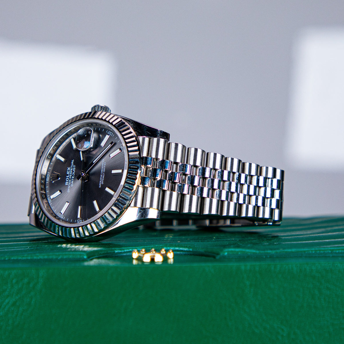 Rolex Datejust 41 41 mm Slate  Dial Oystersteel and White Gold Jubilee Bracelet 126334-0014 - WATCHXNYC
