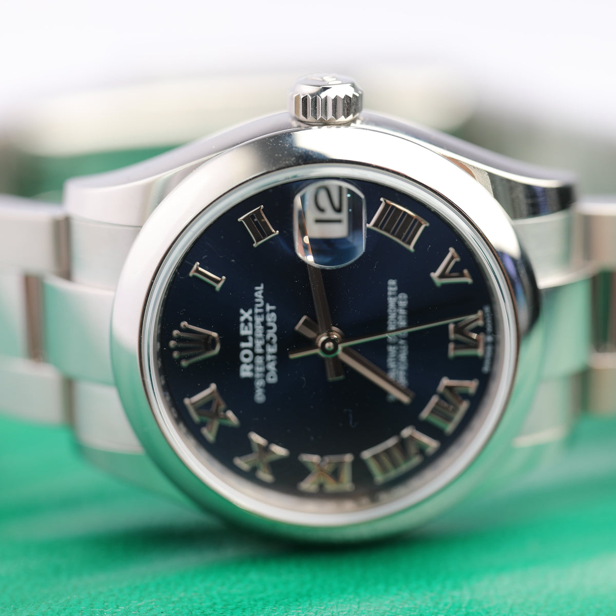 ROLEX DATEJUST 31 MM BRIGHT BLUE DIAL OYSTERSTEEL OYSTER BRACELET 278240 - WATCHXNYC