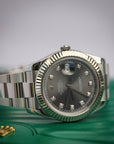 Rolex Datejust Grey Diamond Dial Steel 41mm Oyster 126334 - WATCHXNYC