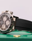 Rolex Cosmograph Daytona 40 mm Bright Black and Steel  Dial 18 kt White Gold Oysterflex Bracelet 126519ln-0002 - WATCHXNYC