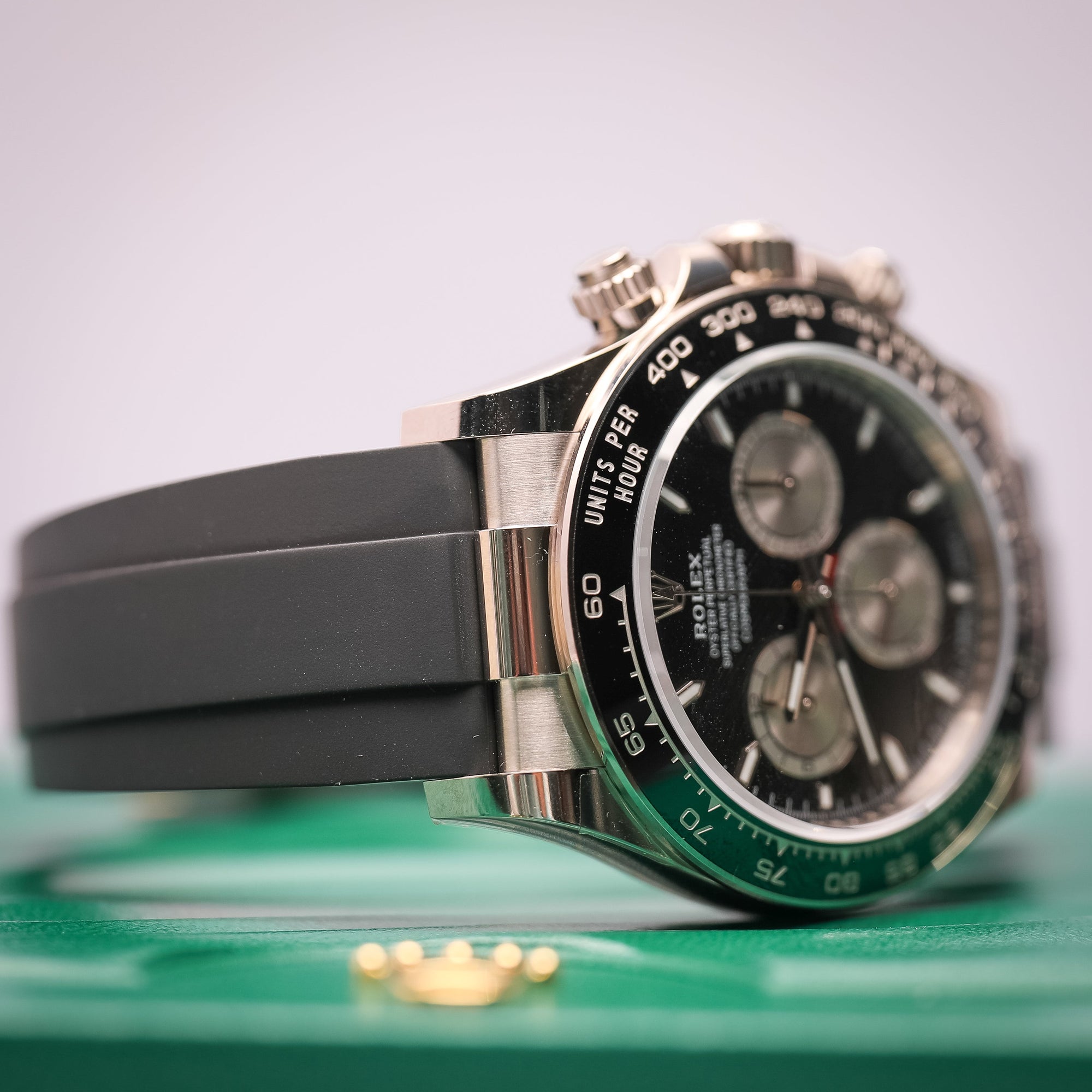 Rolex Cosmograph Daytona 40 mm Bright Black and Steel  Dial 18 kt White Gold Oysterflex Bracelet 126519ln-0002 - WATCHXNYC