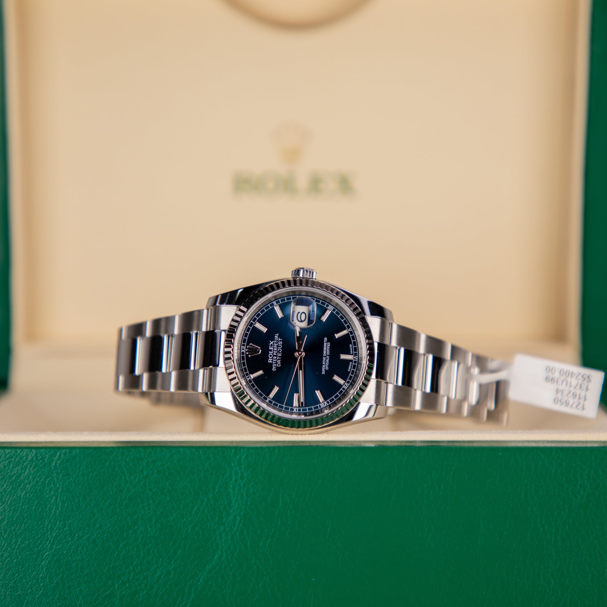 Rolex Datejust 36 36mm Bright Blue  Dial Oystersteel and White Gold Oyster Bracelet 126234-0018 - WATCHXNYC
