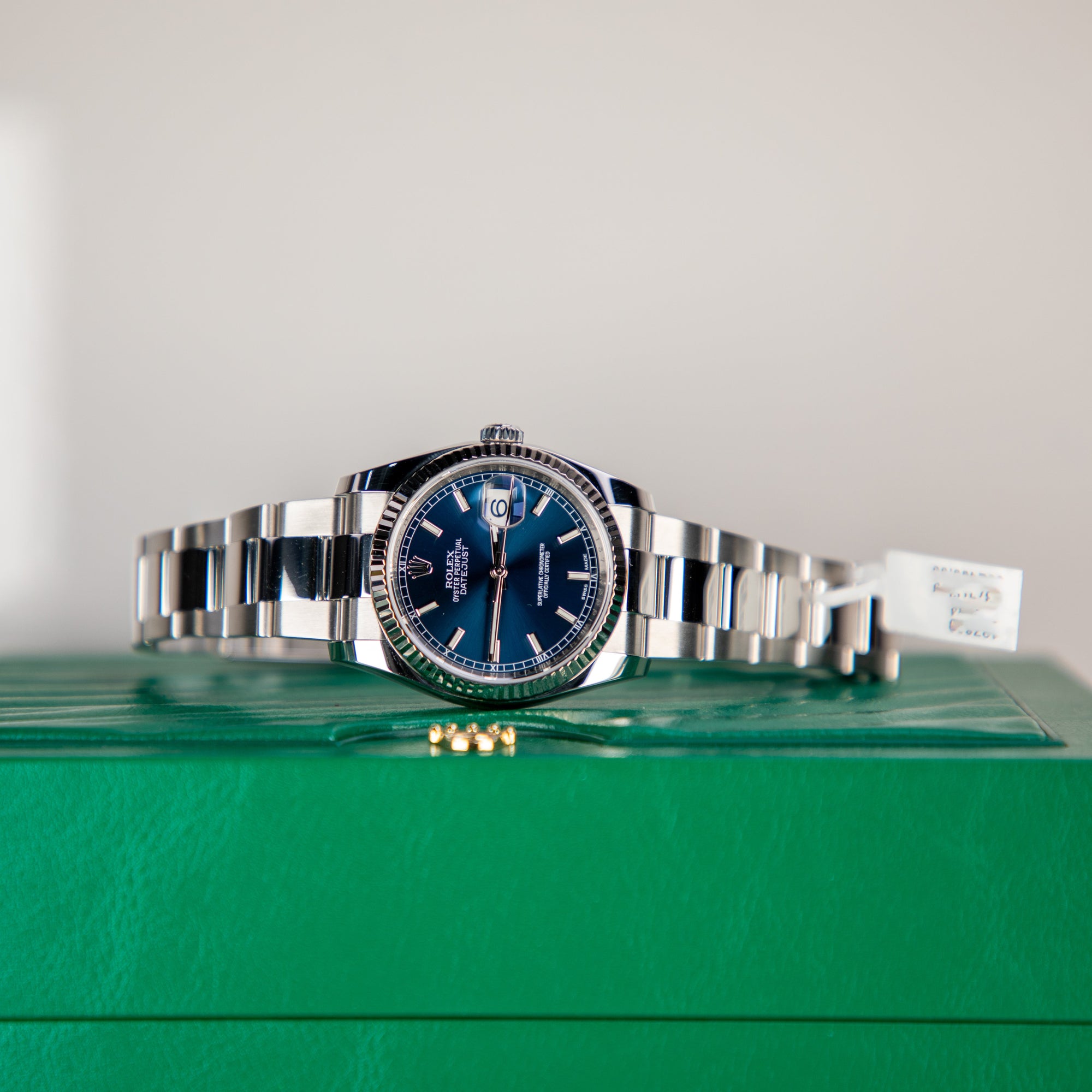 Rolex Datejust 36 36mm Bright Blue  Dial Oystersteel and White Gold Oyster Bracelet 126234-0018 - WATCHXNYC