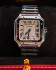 Cartier Santos 41.9 mm x 35.1 mm Medium Steel Silver Dial Bracelet WSSA0029 - WATCHXNYC