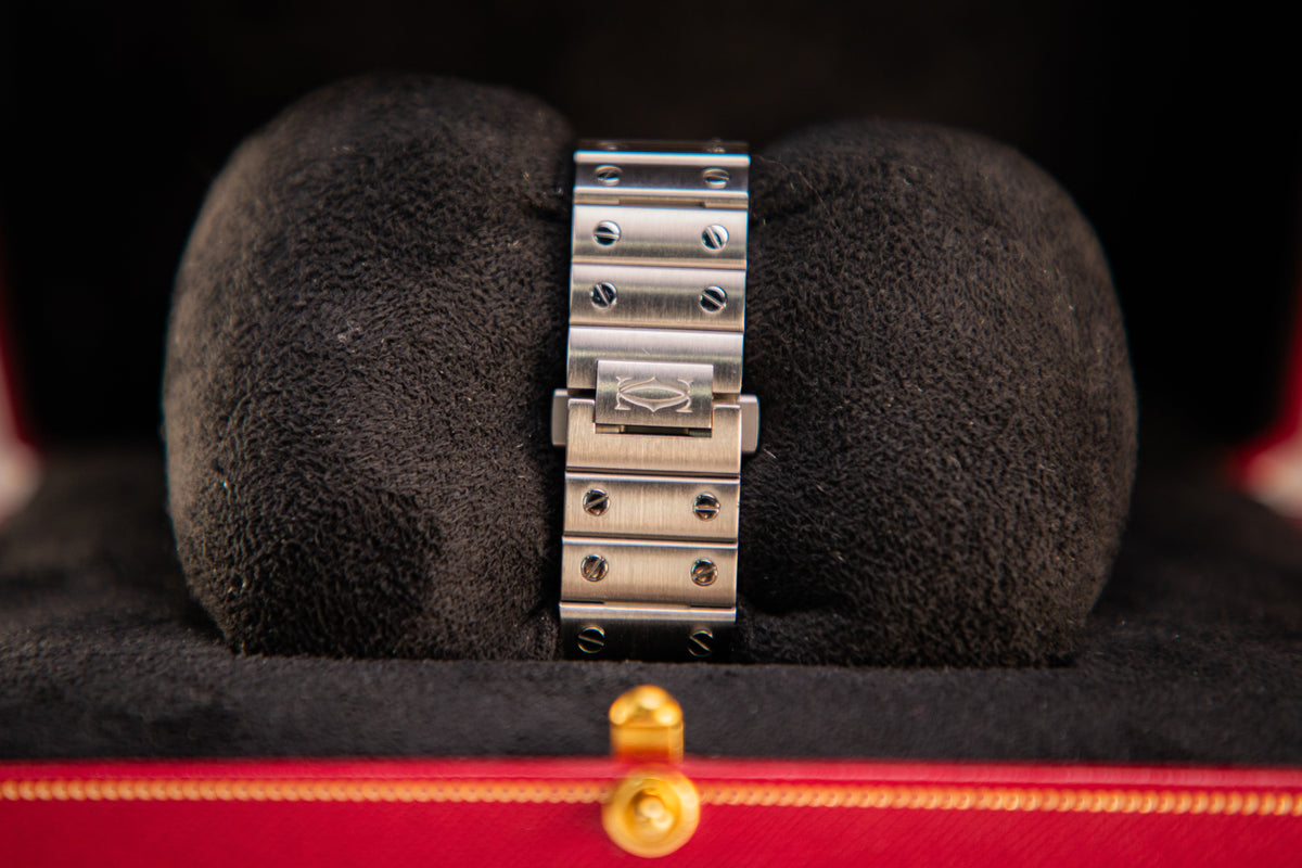 Cartier Santos 41.9 mm x 35.1 mm Medium Steel Silver Dial Bracelet WSSA0029 - WATCHXNYC