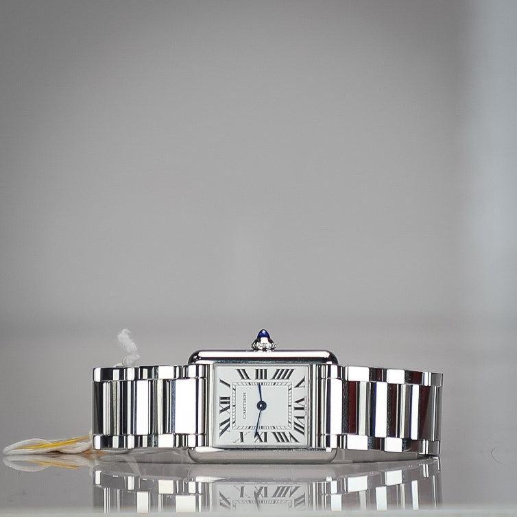 Cartier Tank Must 29.5 mm x 22.0 mm Silver Dial Steel Bracelet WSTA0107 - WATCHXNYC