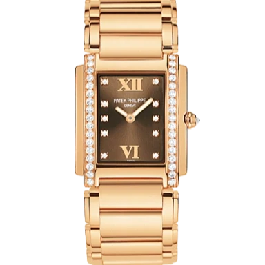 Patek Philippe 4908/11r-010 Twenty-4 22mm X 26.3mm Brown Dial Rose Gold - WATCHXNYC