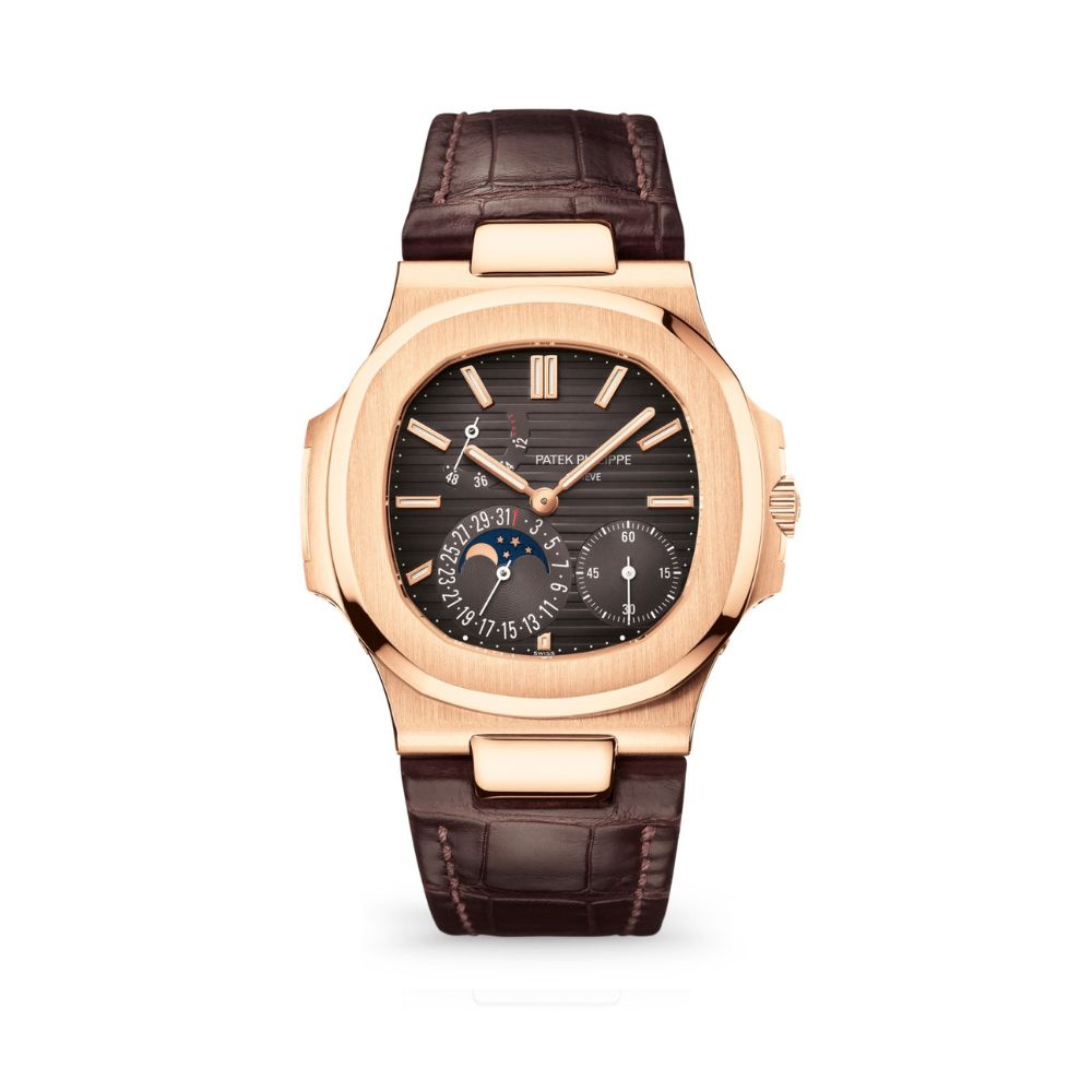 Patek Philippe Nautilus 40mm Black Brown Dial Rose Gold 5712R-001 - WATCHXNYC