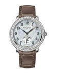Patek Philippe Complications Moon Phase 33.3mm White Mother of Pearl Dial White Gold 4968G-010 - WATCHXNYC