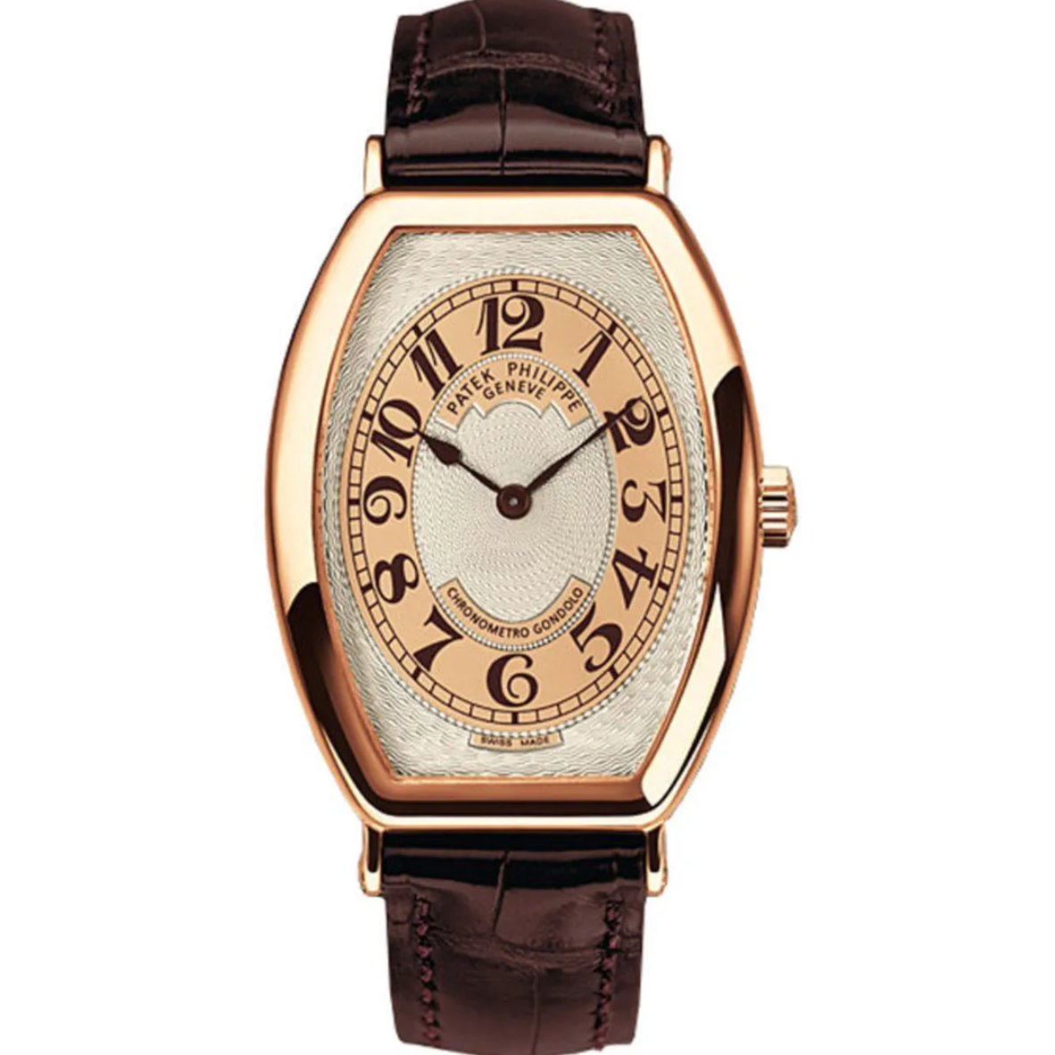 Patek Philippe 5098R-001 Gondolo 38mm Silver and Brown Dial Rose Gold - WATCHXNYC