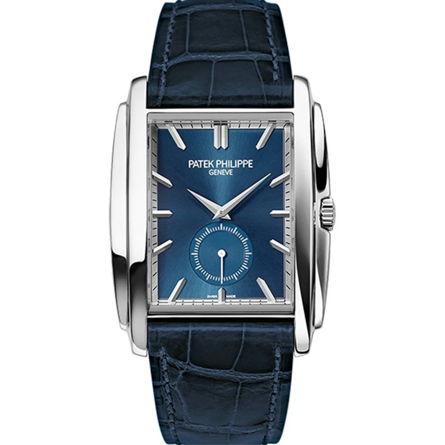 Patek Philippe 5124G-011 Gondolo 33.4mm x 43mm Blue Sunburst Dial White Gold - WATCHXNYC