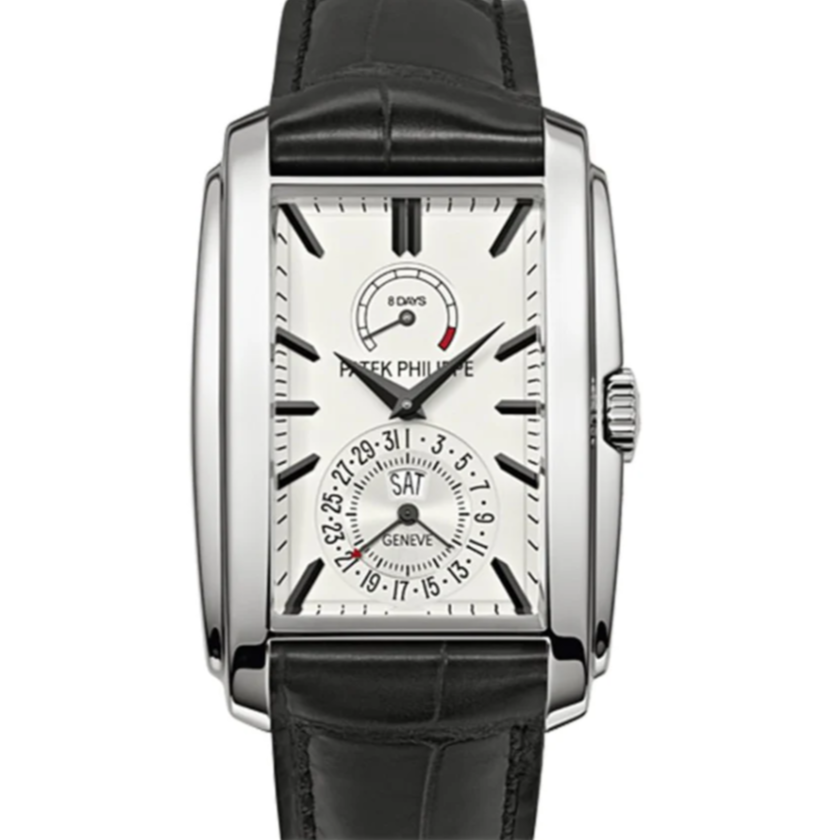Patek Philippe 5200G-010 Gondolo 46.9mm x 32.4mm Silver White Dial White Gold - WATCHXNYC