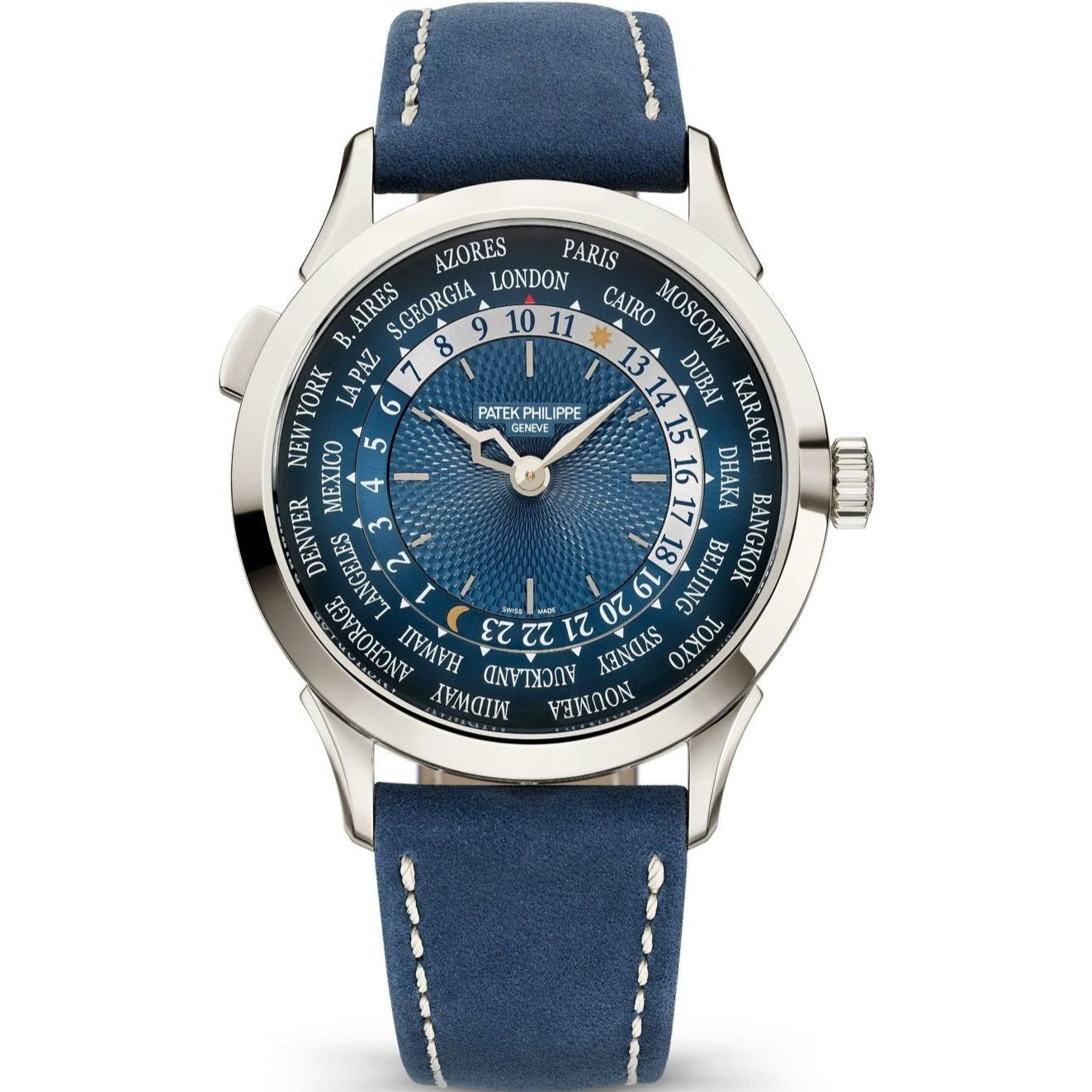 Patek Philippe 5230P-001 World Time 38.5mm Blue Dial Platinum - WATCHXNYC