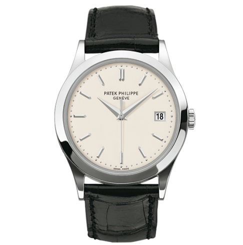 Patek Philippe 5296G-010 Calatrava 38.5mm Opaline White Dial White Gold - WATCHXNYC