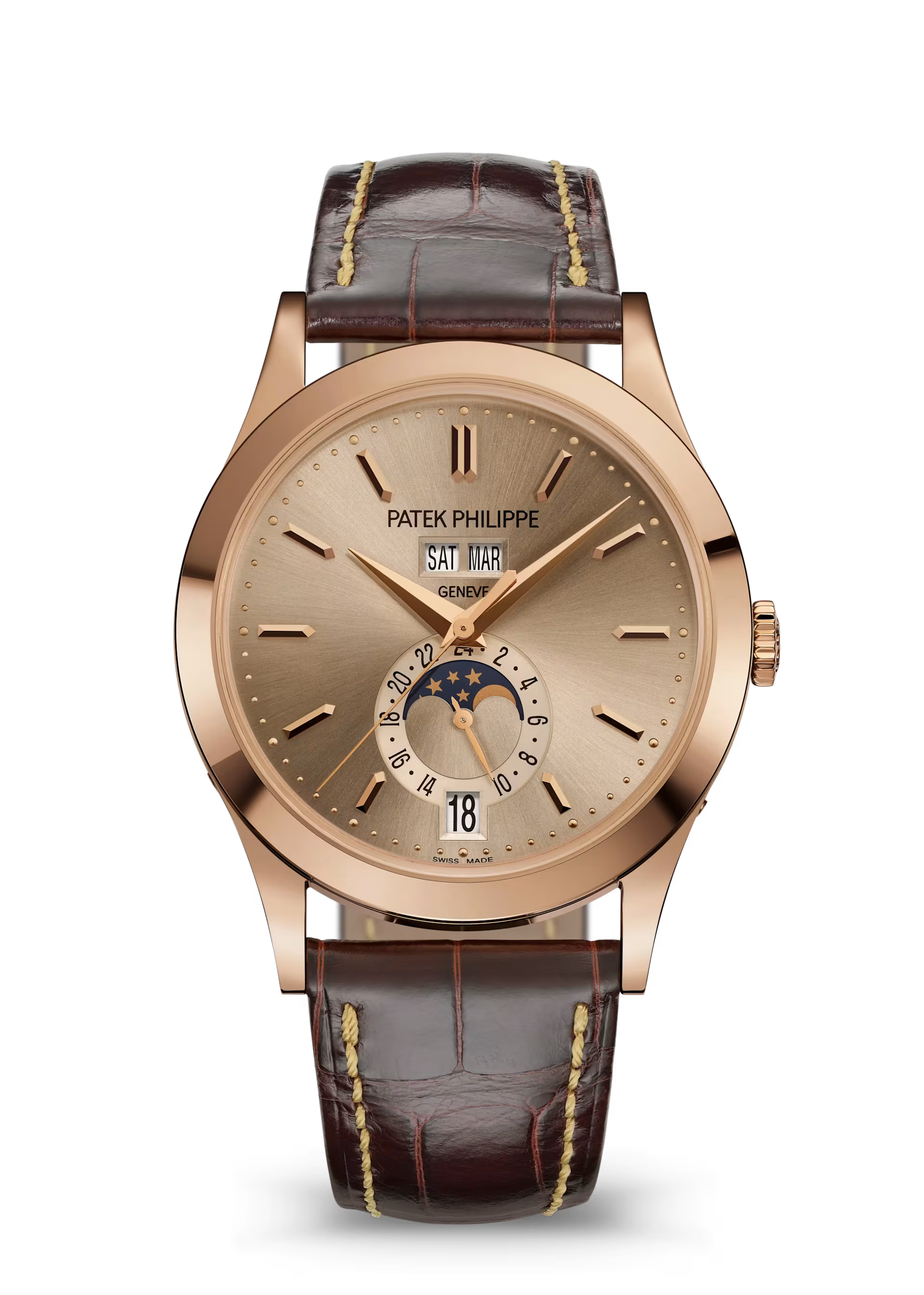 Patek Philippe Complications Beige Dial Rose Gold Leather Strap 38.5 mm 5396R-016 - WATCHXNYC