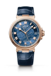 Breguet Marine 5517 Blue Dial 18K Rose Gold Blue Alligator Leather Strap 40 mm 5517BR/Y2/9ZU