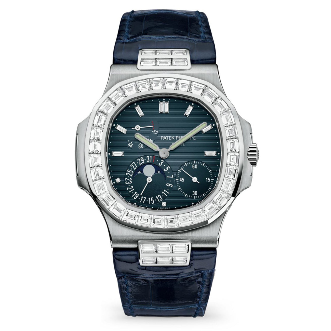Patek Philippe Nautilus 40mm Black Blue Dial White Gold 5724G-001 - WATCHXNYC