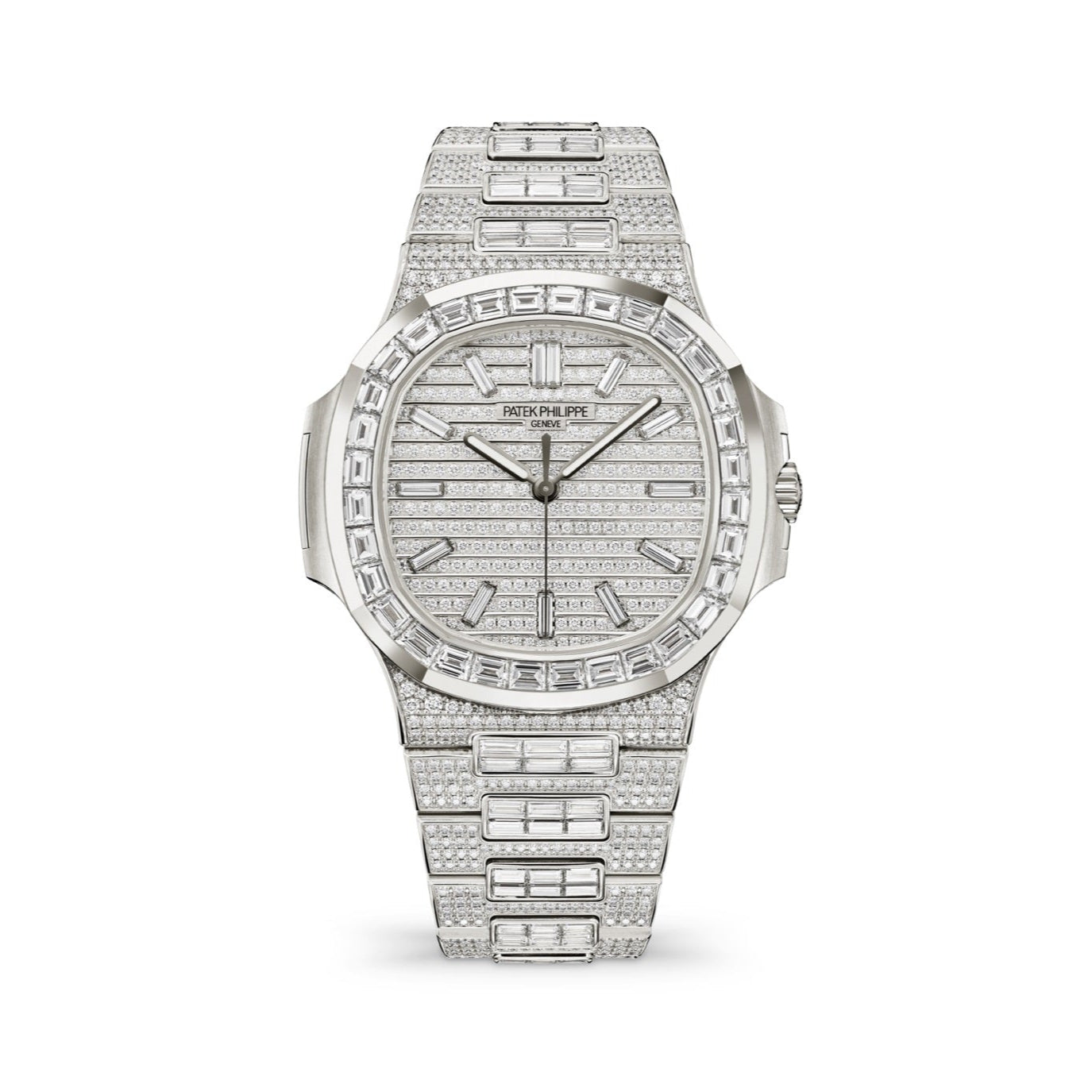 Patek Philippe Nautilus 41mm Pave Diamond Dial White Gold 5811-1460G-001 - WATCHXNYC