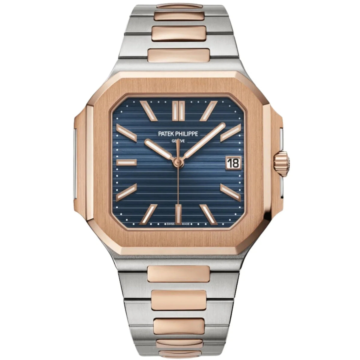 Patek Philippe 5821/1AR-001 Cubitus 45mm Sunburst Blue Dial Stainless Steel &amp; Rose Gold - WATCHXNYC