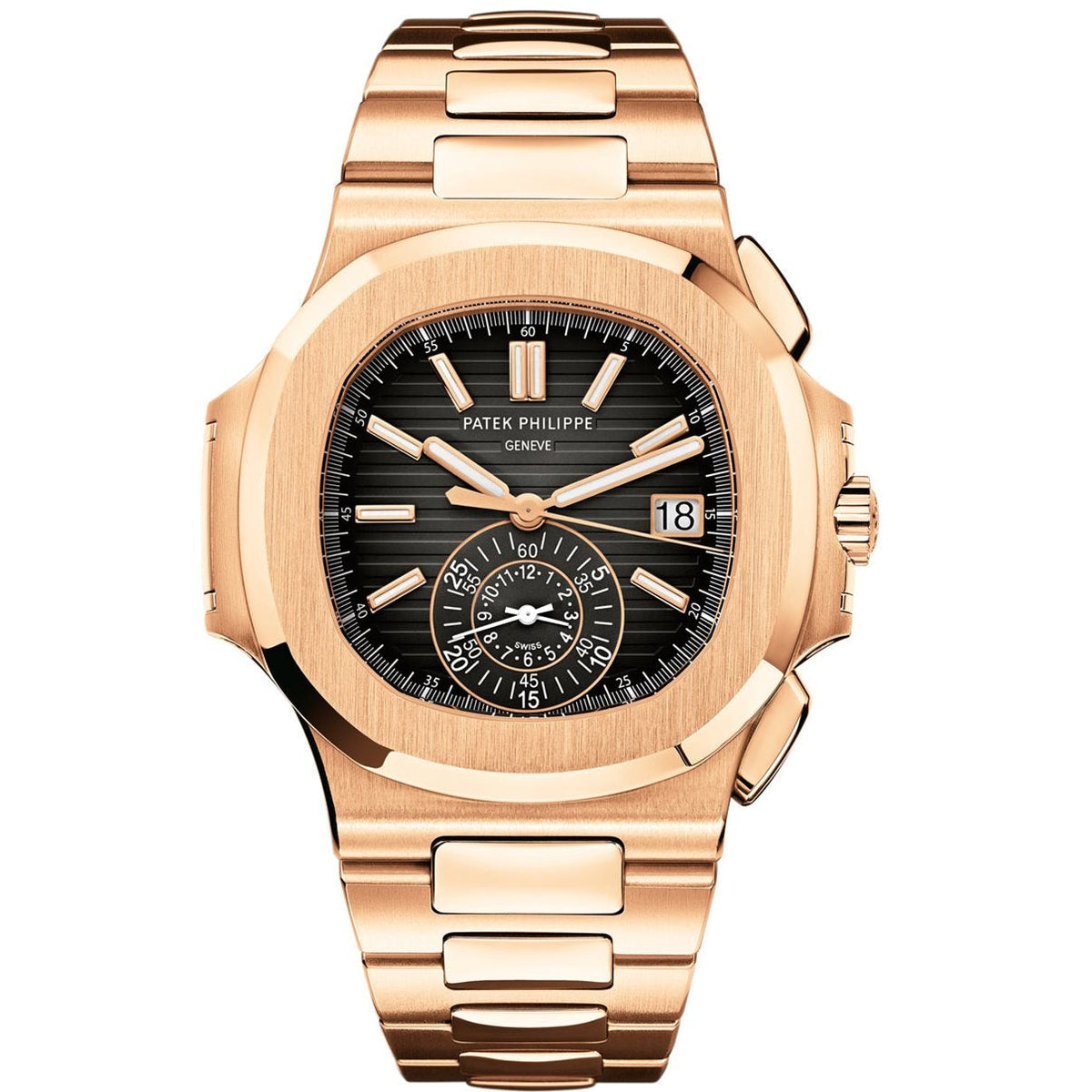 Patek Philippe 5980/1R-001 Nautilus 40.5mm Black Gradient Dial Rose Gold - WATCHXNYC