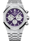 Audemars Piguet Royal Oak 41mm Purple Dial Frosted White Gold 26331BC.GG.1224BC.01 - WATCHXNYC