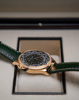 Patek Philippe Complications World Time Olive Green Dial Rose Gold Diamond Case   Green Strap 36 mm 7130R-014 - WATCHXNYC